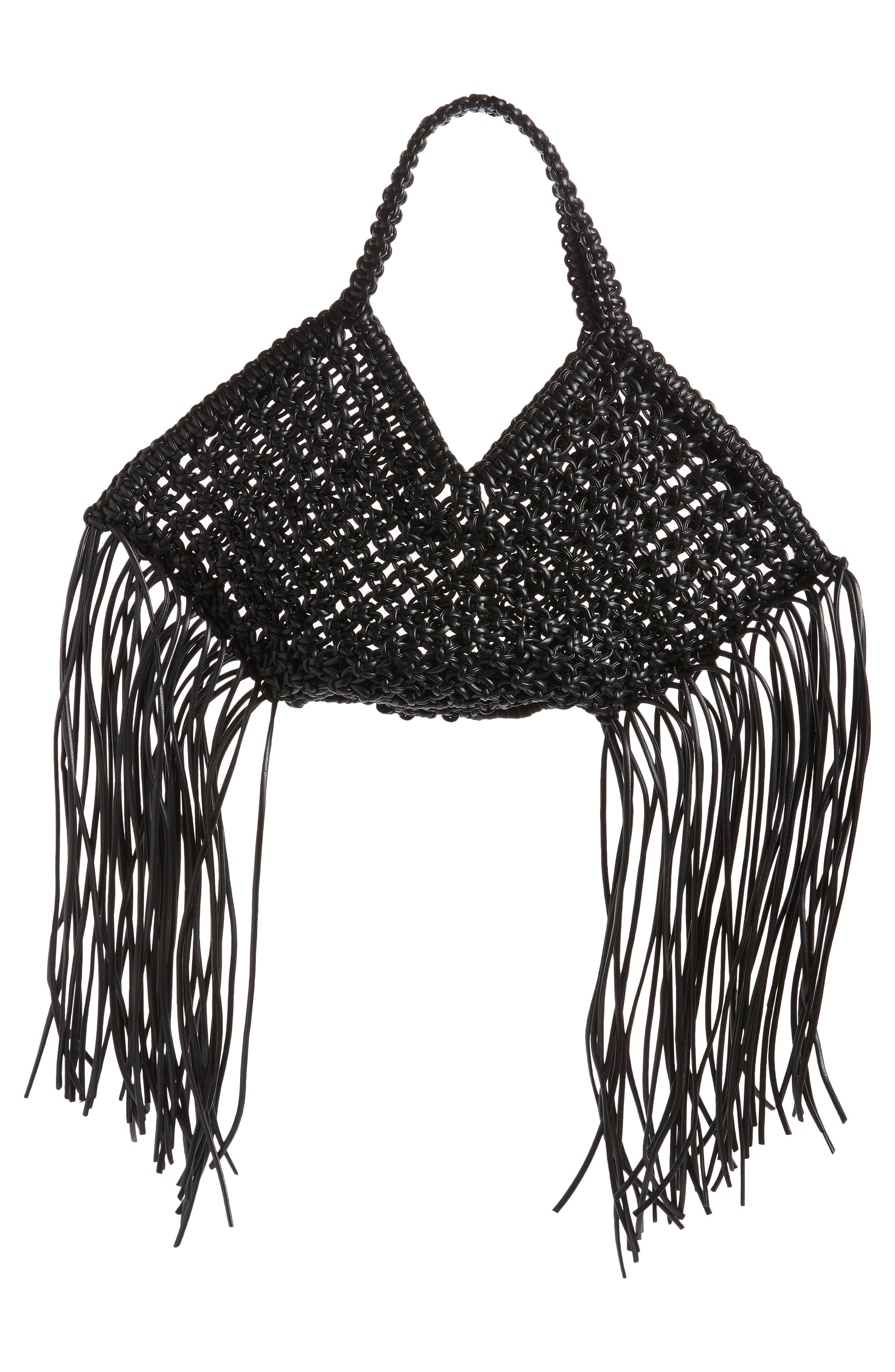 Yuzefi Small Woven Faux Leather Basket Handbag, Alternate, color, 