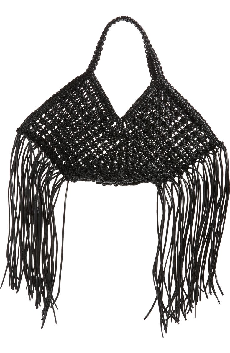 Yuzefi Small Woven Faux Leather Basket Handbag, Alternate, color,