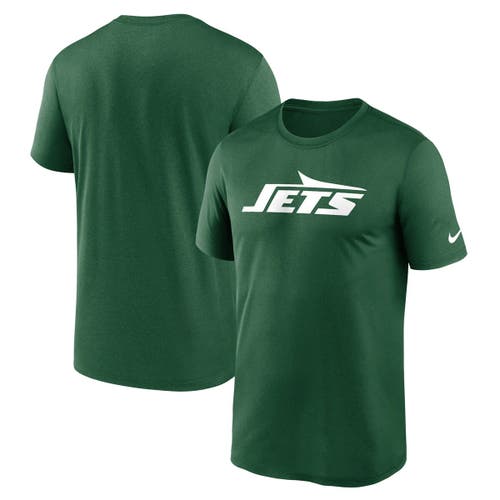 Nike Green New York Jets Primetime Legend Wordmark Performance T-shirt In Green
