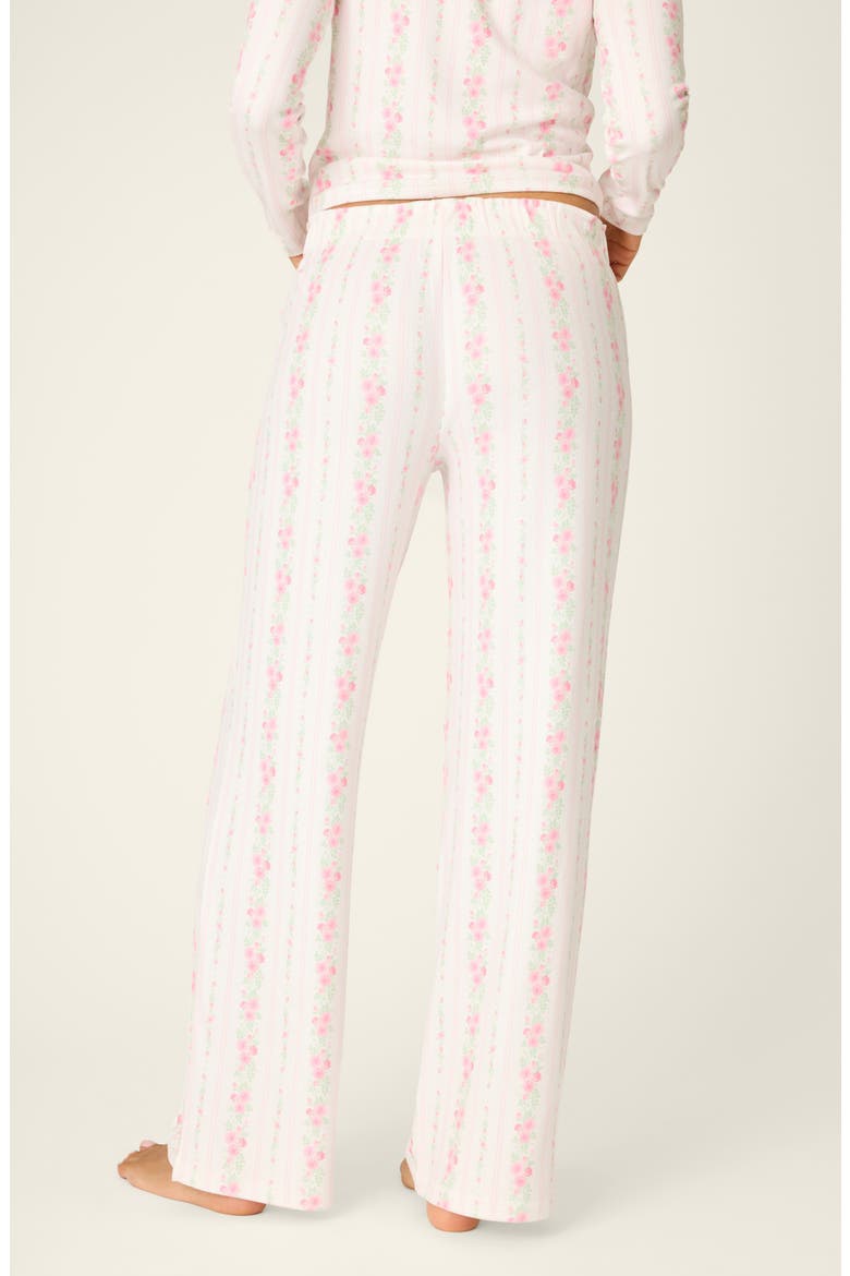 Roses Are Pink Double Brushed Pointelle Pajama Pants, Alternate, color, IVORY