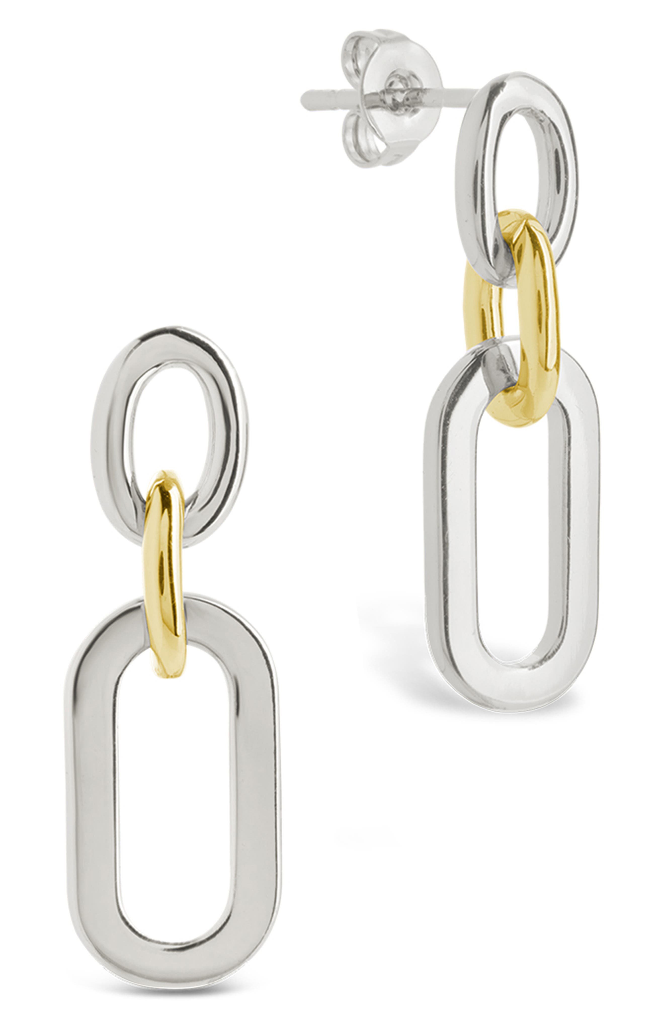 Amelie Dualtone Link Drop Earrings