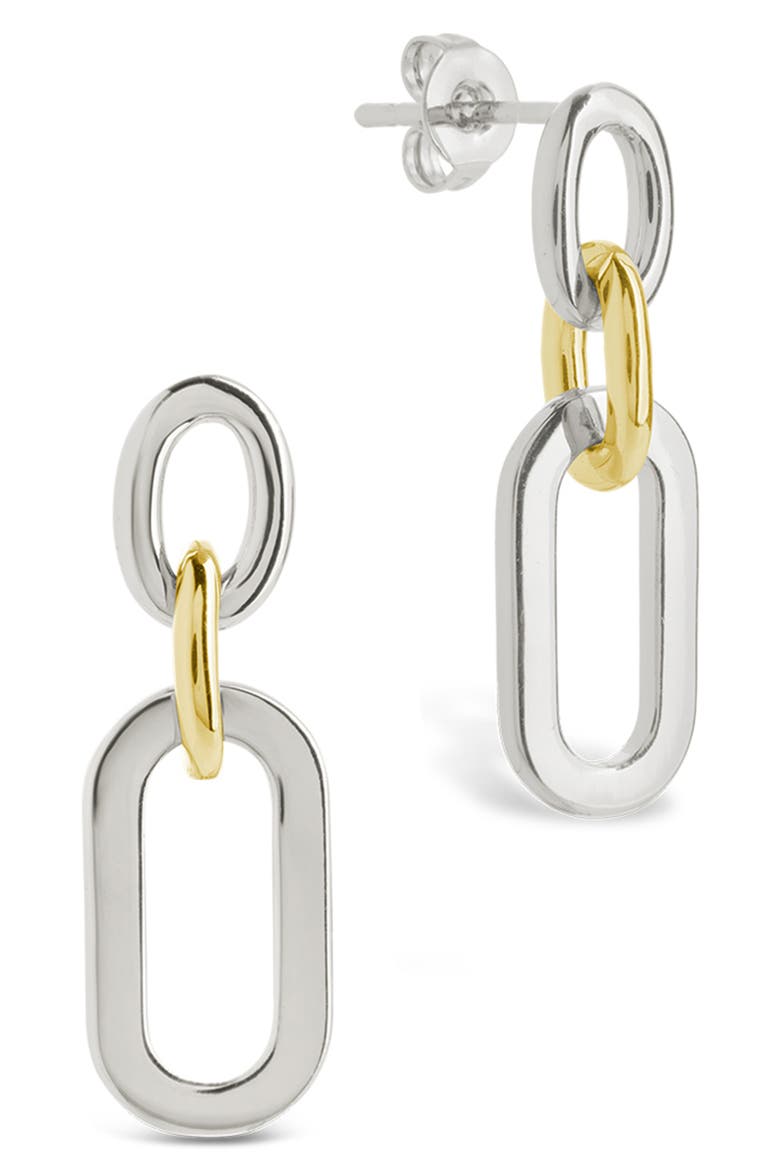 Amelie Dualtone Link Drop Earrings, Main, color, DUALTONE
