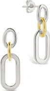 Sterling Forever Amelie Dualtone Link Drop Earrings