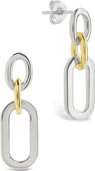 Sterling Forever Amelie Dualtone Link Drop Earrings