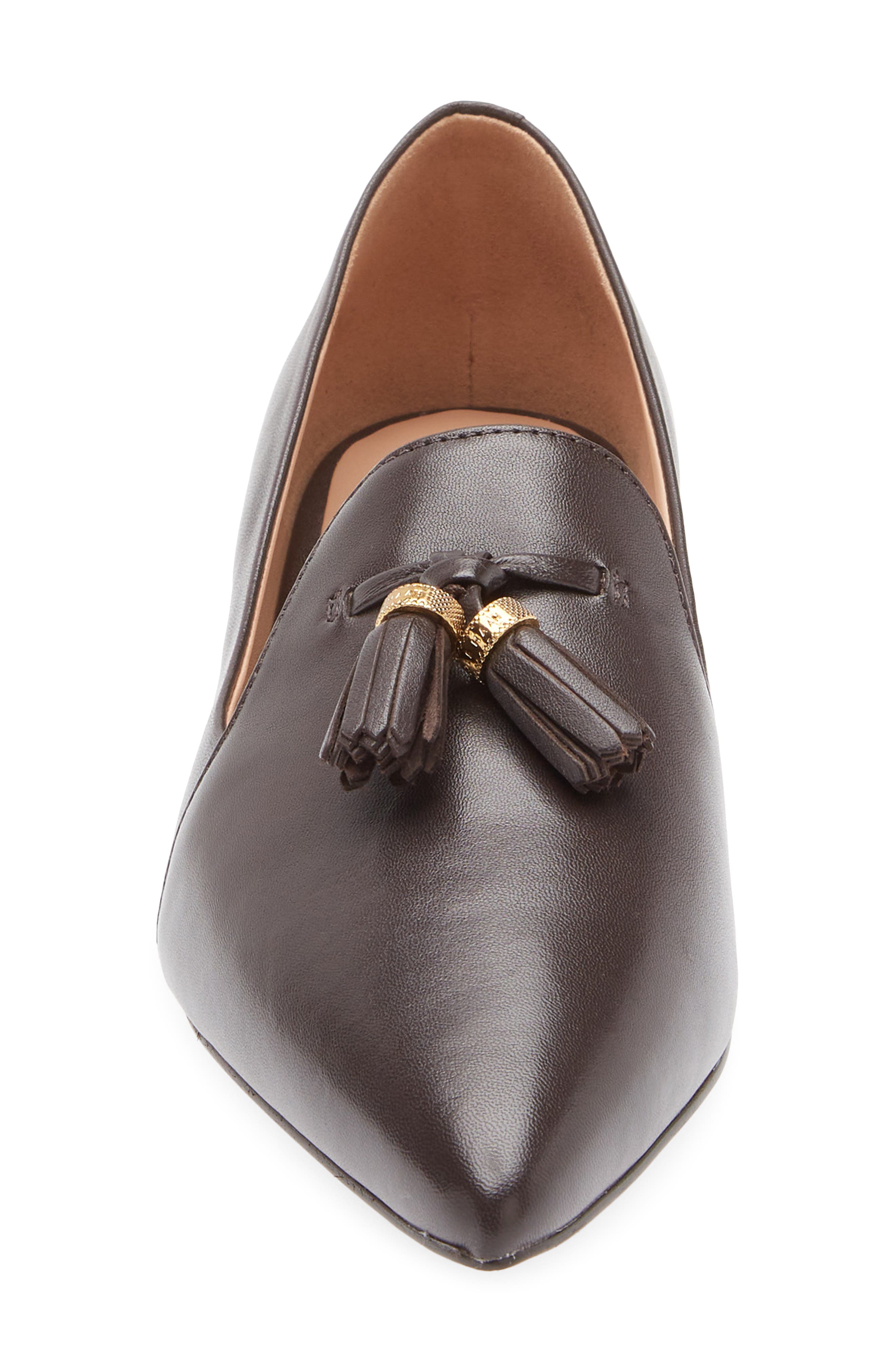 Cole Haan Vanya Tassel Flat, Alternate, color, Dark Chocolate Leather