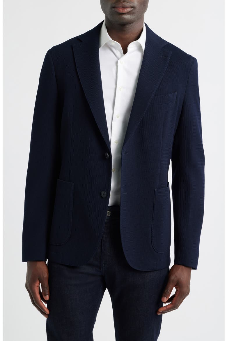 Hanry Slim Fit Navy Stretch Wool & Cotton Sport Coat, Main, color, DARK BLUE