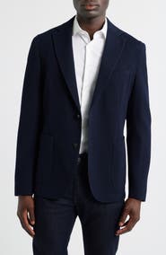 BOSS Hanry Slim Fit Navy Stretch Wool & Cotton Sport Coat