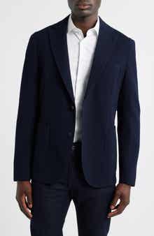 BOSS Hanry Slim Fit Navy Stretch Wool & Cotton Sport Coat