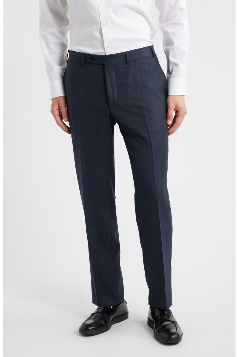 men's classic fit wool dress pants Siena Regular Fit Super 130s Wool Solid Dress Pants (Men)