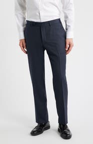 Canali Siena Regular Fit Super 130s Wool Solid Dress Pants