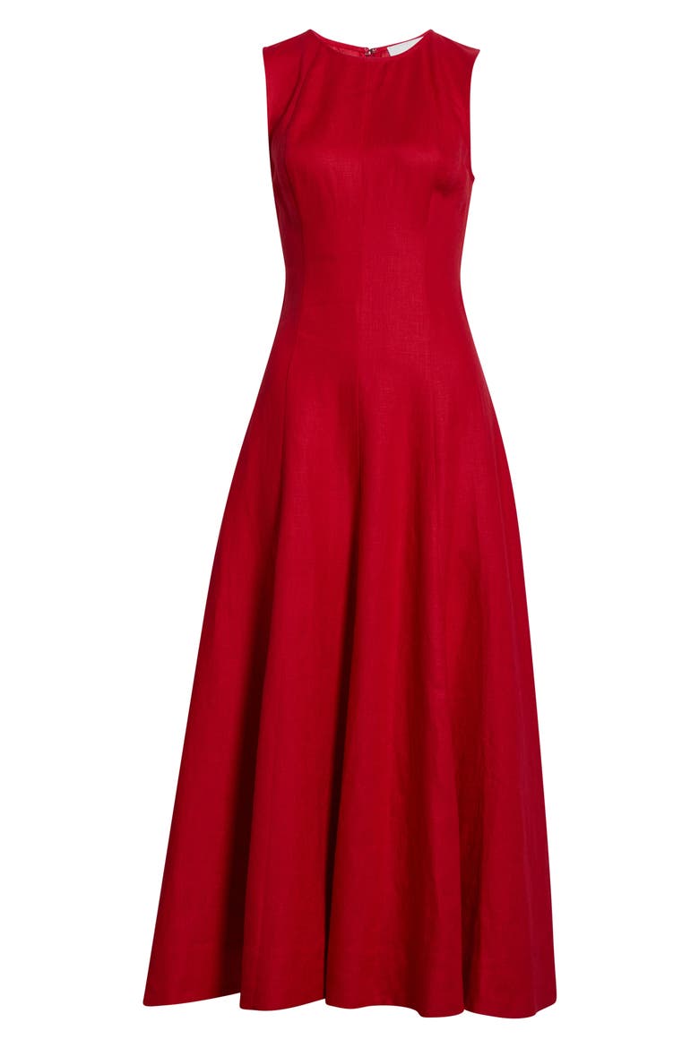 Cecila Sleeveless Linen Maxi Dress, Alternate, color, LIPSTICK