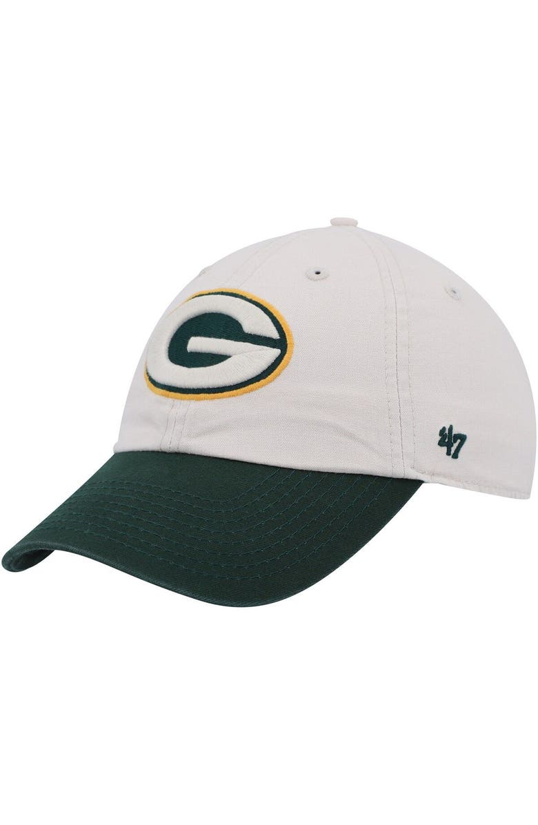 '47 Men's '47 Cream/Green Green Bay Packers Sidestep Clean Up Adjustable Hat, Alternate, color, 