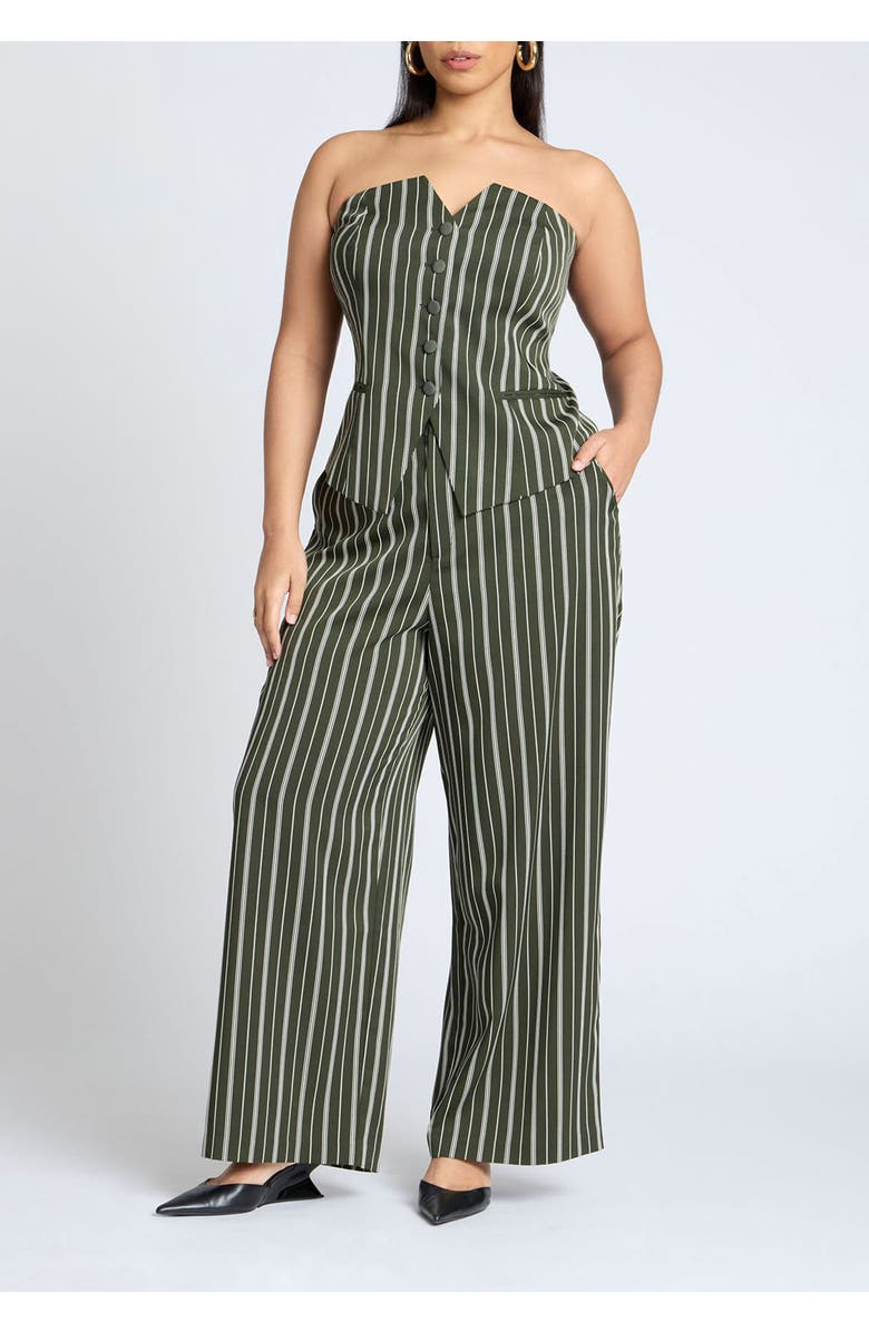 ELOQUII Suiting Bustier, Alternate, color, Green Stripe