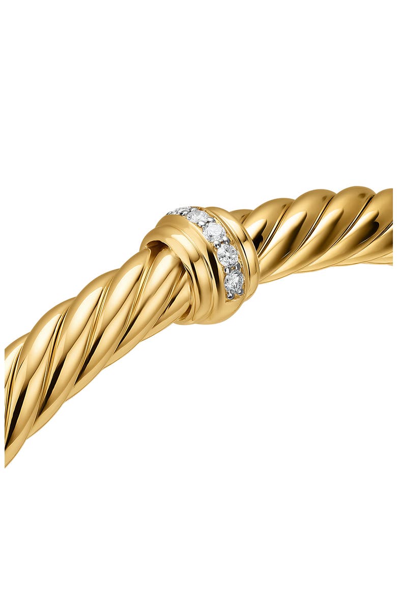 Cablespira® Flex Bracelet in 18K Gold with Diamonds, 6mm, Alternate, color, GOLD