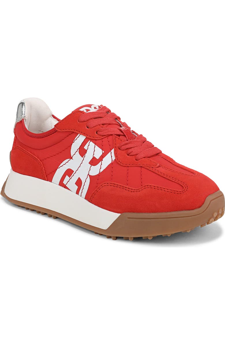 Sam Edelman Langley Retro Sneaker, Main, color, Sport Red/ White