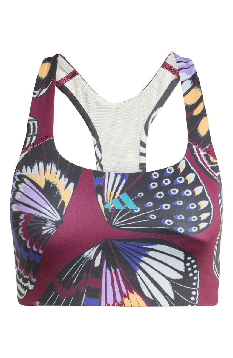 ADIDAS X FARM RIO x FARM Rio Sports Bra, Alternate, color, Black/ Amazon Red/ Energy Ink