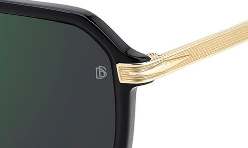David Beckham Eyewear 56mm Navigator Sunglasses In Black Gold/green Sp