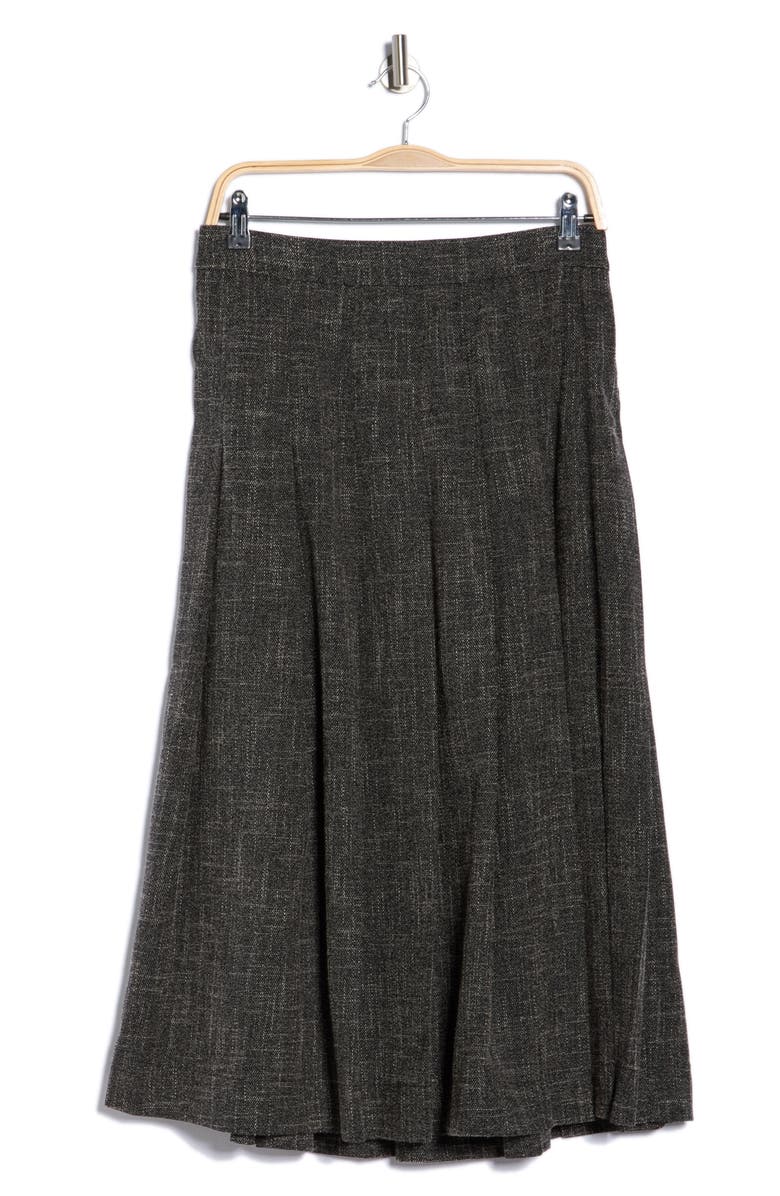 MAX STUDIO Pleated Midi Skirt, Alternate, color, Black Melange