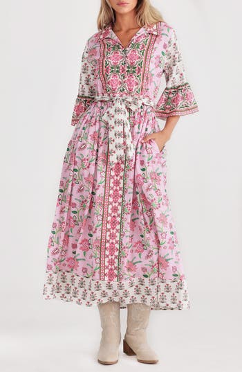 Talisman The Label Jardin Floral Print Tie Waist Maxi Dress