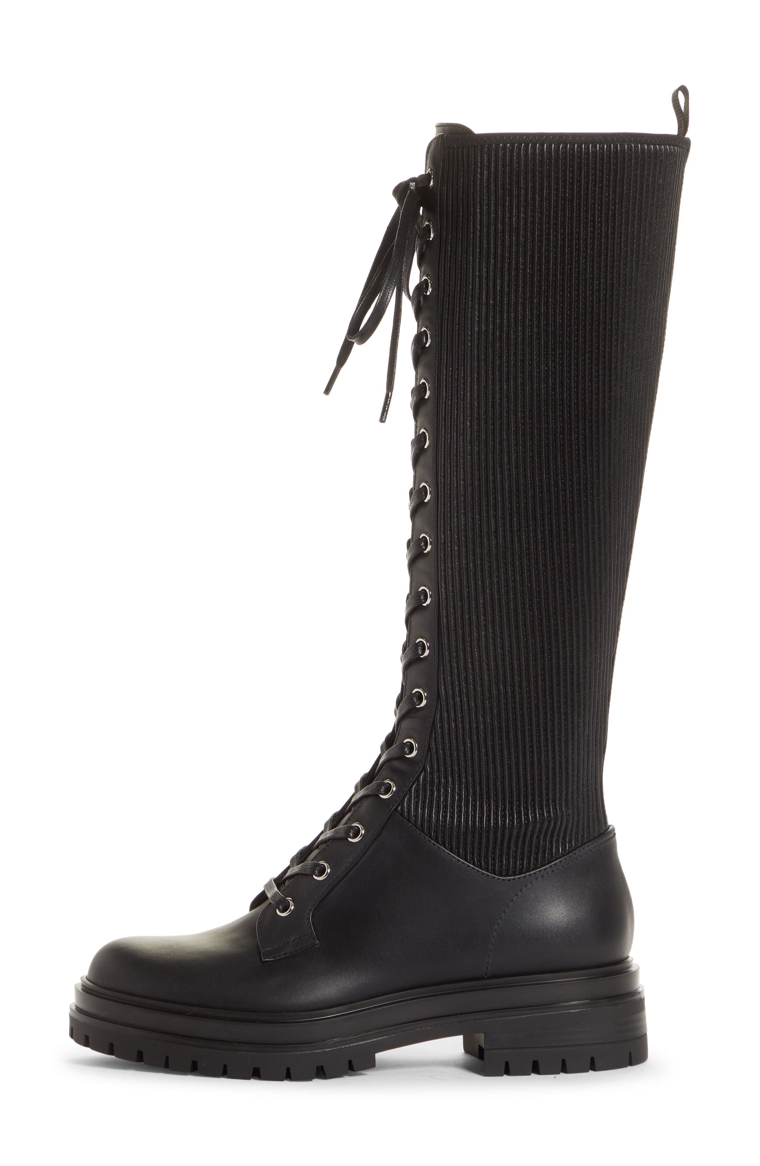 Gianvito Rossi Trek Knee High Lace-Up Boot, Alternate, color, 