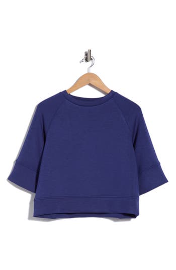T Tahari Scuba Knit Sweatshirt In Cobalt
