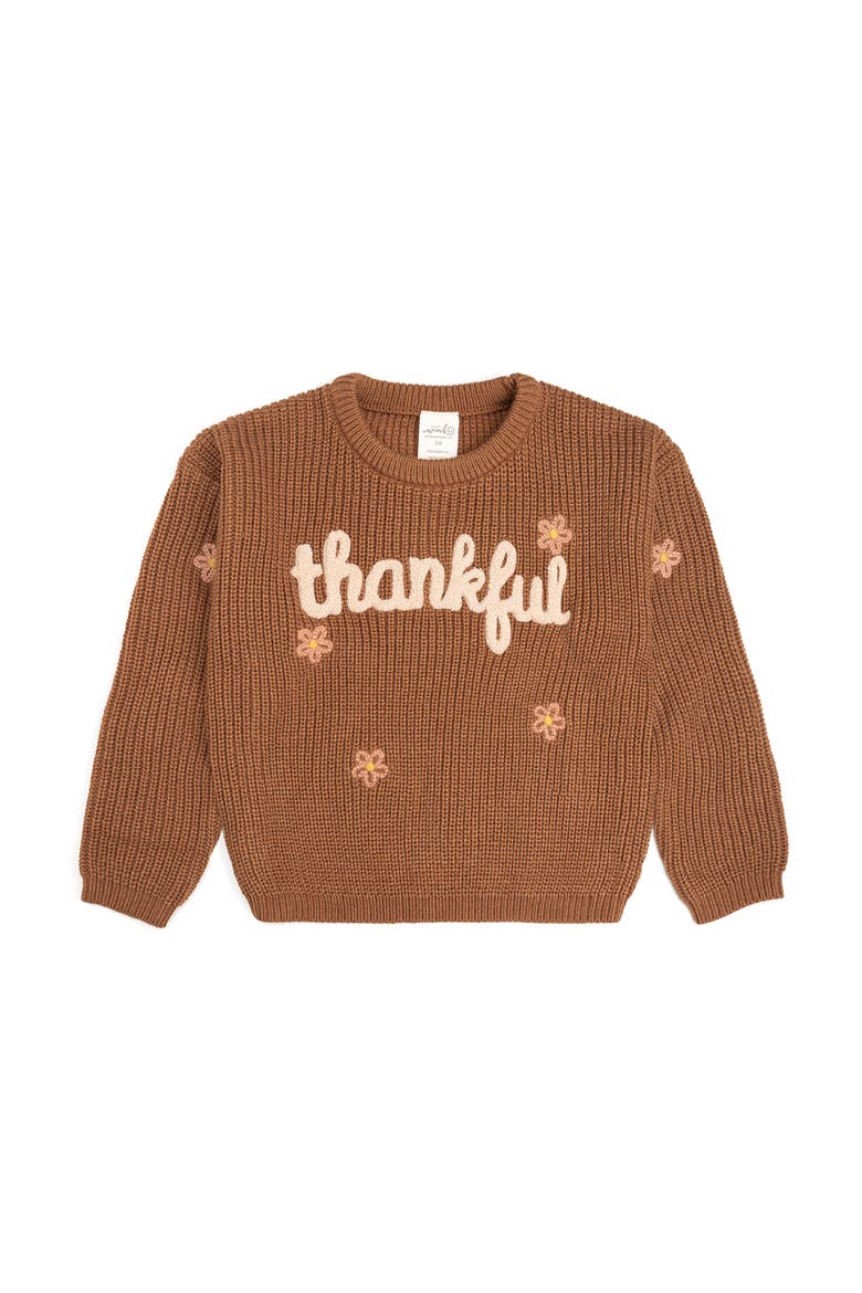Thankful Thanksgiving Knit Sweater, Main, color, Rust
