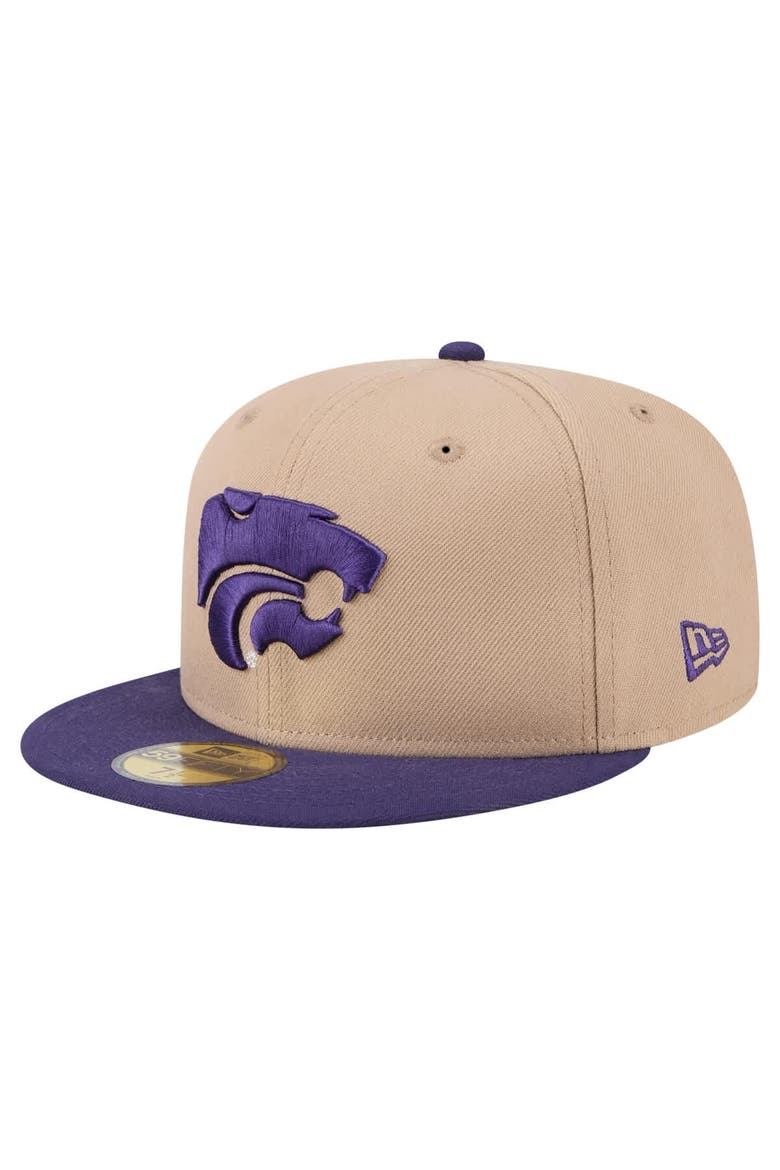 Men's New Era  Khaki Kansas State Wildcats Two-Tone 59FIFTY Fitted Hat, Main, color, Khaki
