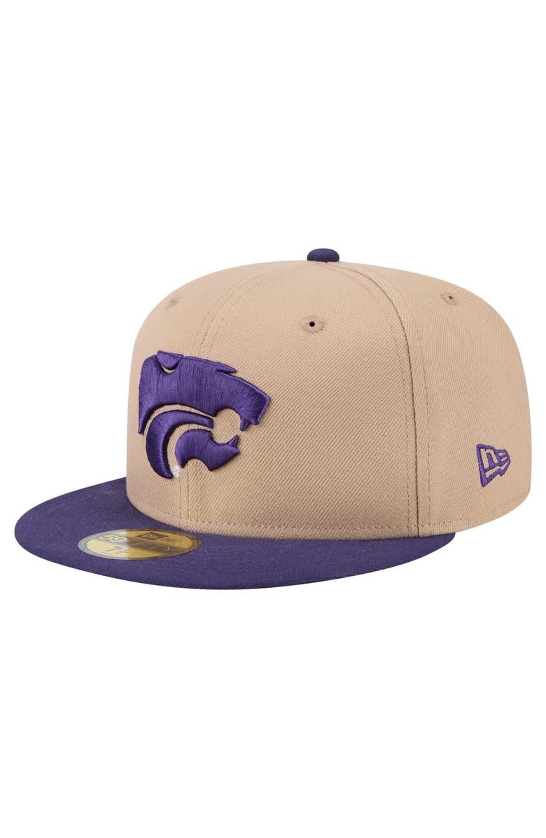 New Era Men's New Era Khaki Kansas State Wildcats Two-Tone 59FIFTY Fitted Hat, Main, color, Khaki