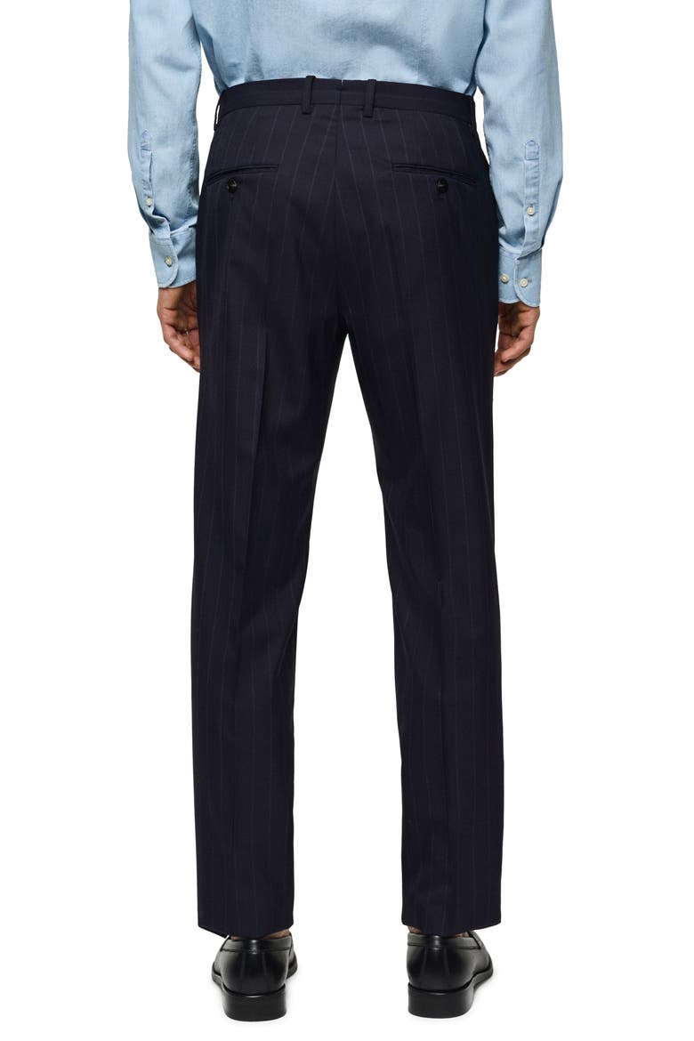 Pinstripe Virgin Wool Suit Pants, Alternate, color, DARK NAVY