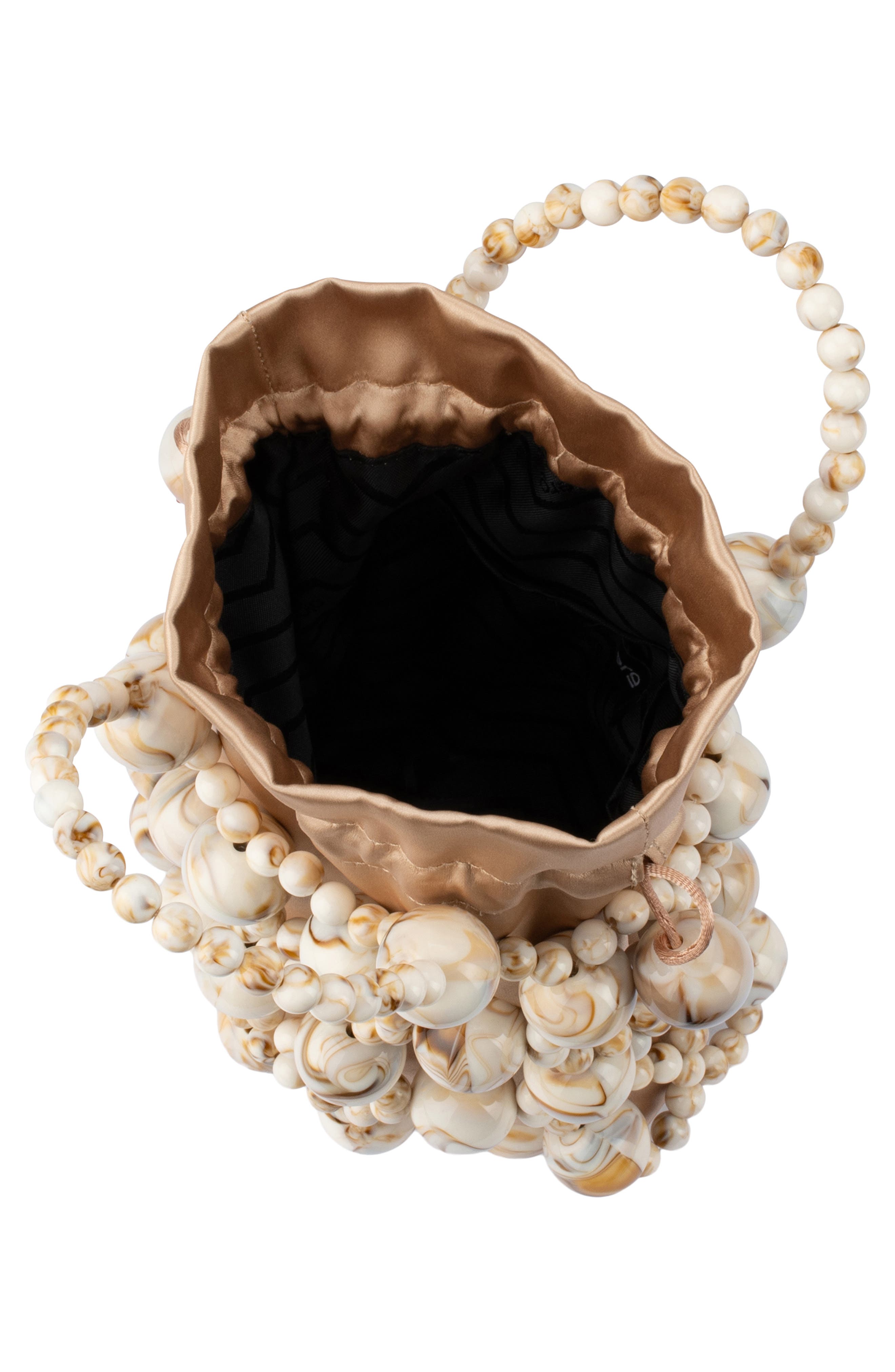Olga Berg Sammy Beaded Cage Bag, Alternate, color, Natural