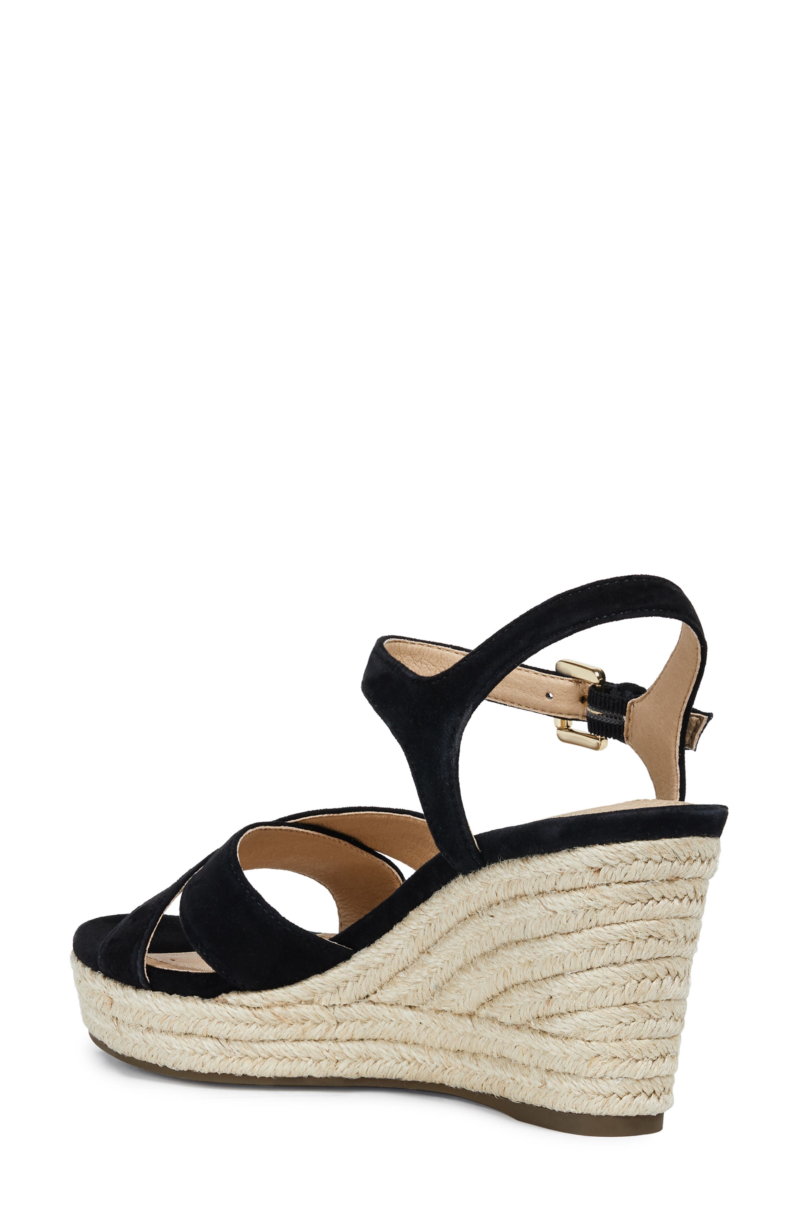 Soleil Wedge Sandal, Alternate, color, BLACK