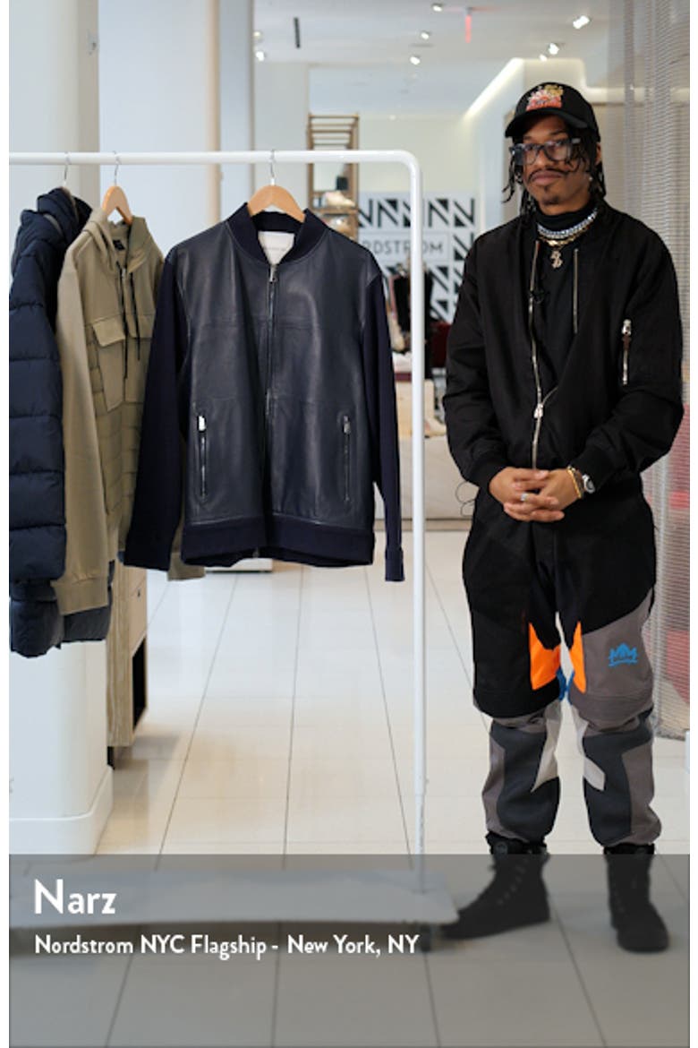 Leather Front Zip-Up Cotton & Cashmere Cardigan video