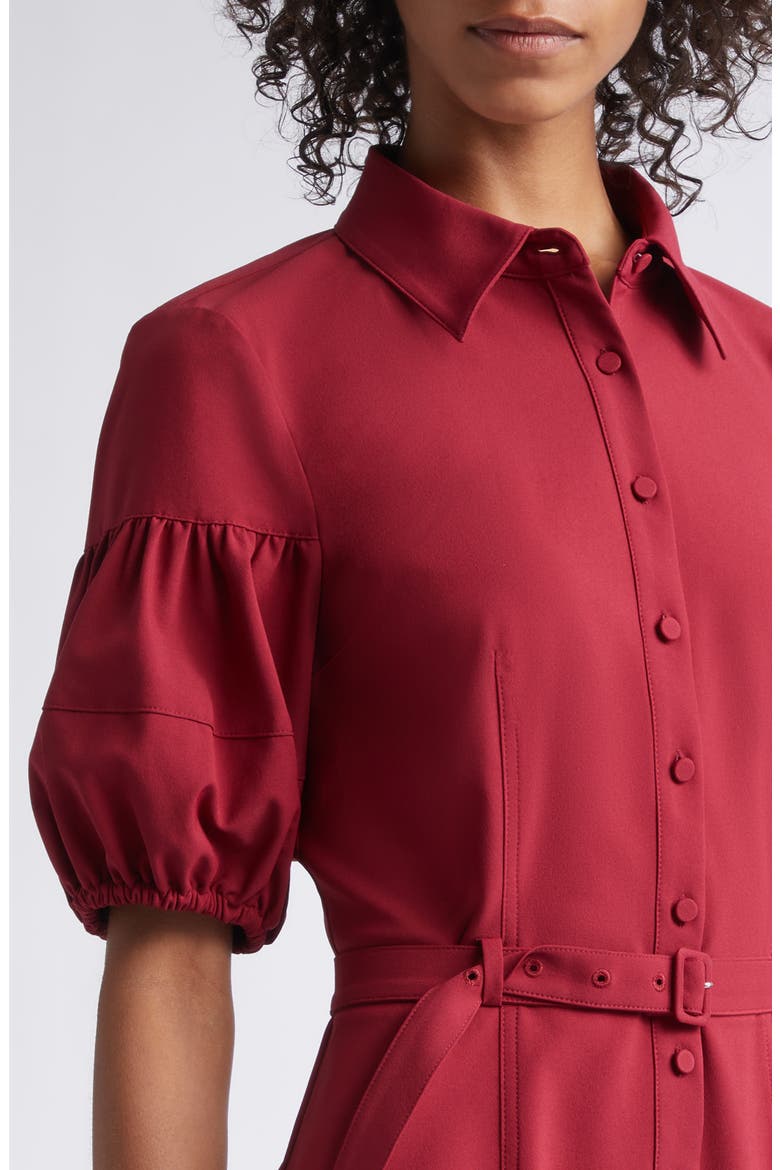 Norel Puff Sleeve Shirtdress, Alternate, color, BERRYWINE
