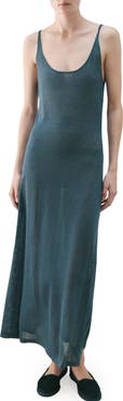 MANGO Linen Blend Midi Dress