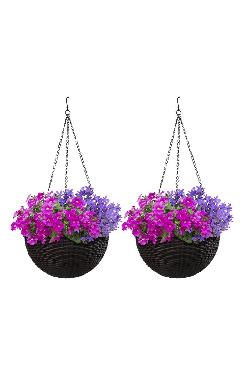SORBUS 2-Pack Hanging Planters, Main, color, Espresso