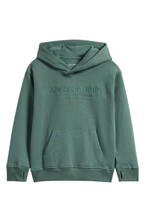 Abercrombie Kids Kids' Logo Cotton Blend Hoodie In Green