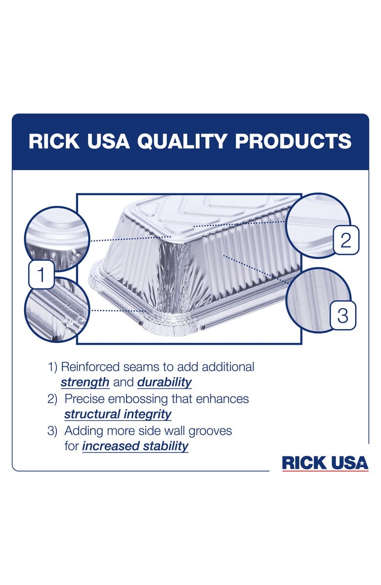 RICK USA 8x5 Inch Aluminum Drip Pan, 25 Pack, Alternate, color, Gray