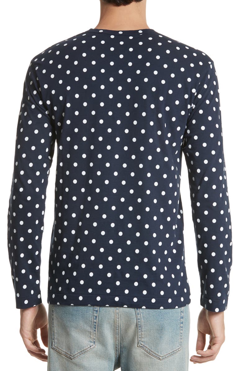 Comme des Garçons PLAY Dot Print Long Sleeve Crewneck T-Shirt, Alternate, color,