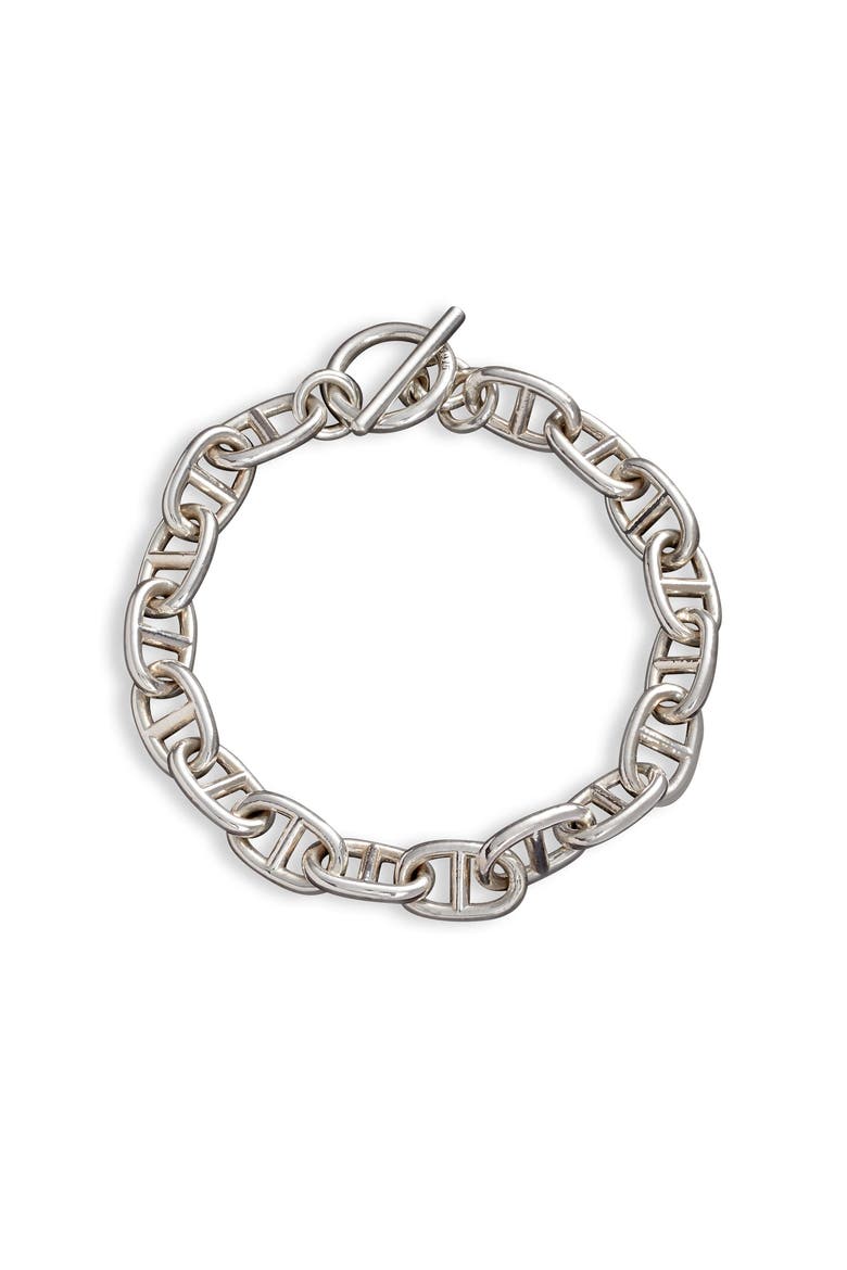 Bean Chain Bracelet, Alternate, color, Silver