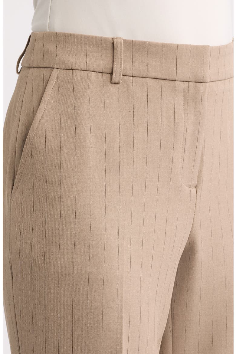 Pinstripe Straight Leg Ankle Pants, Alternate, color, NATURAL CLAY / ANNE BLACK
