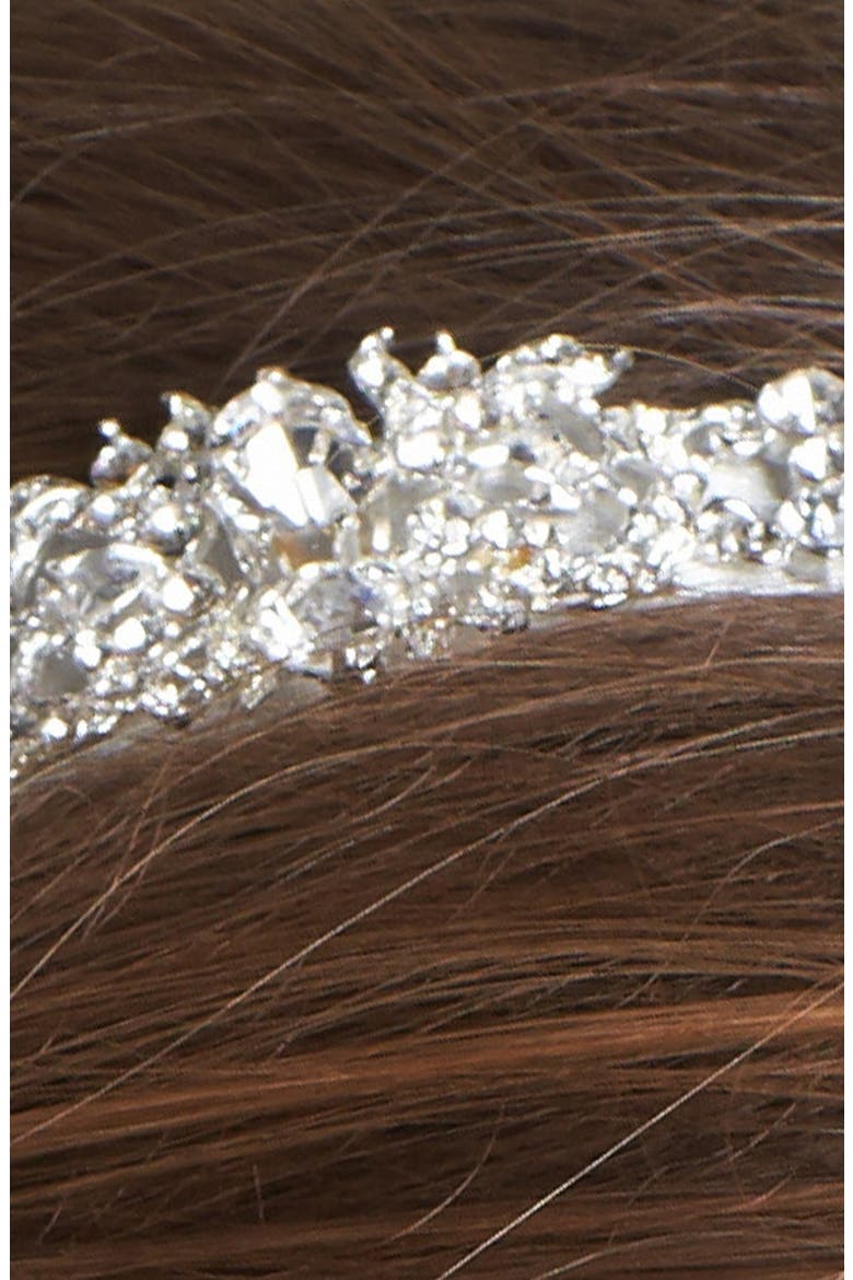 'Serena' Head Wrap, Alternate, color, SILVER/ CRYSTAL