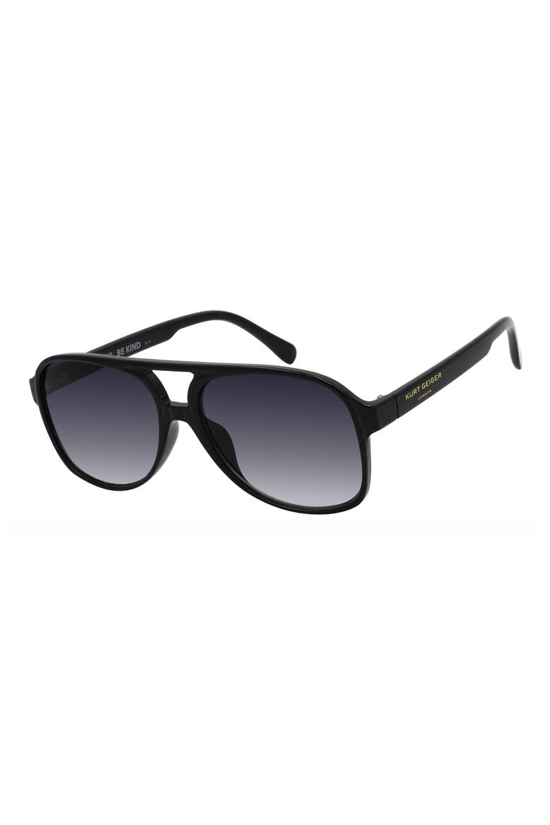 59mm Gradient Aviator Sunglasses, Alternate, color, SOLID BLACK