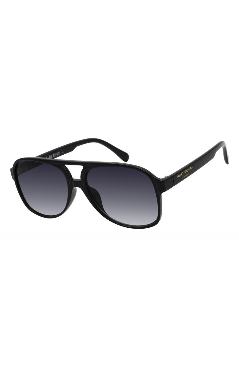 Kurt Geiger London 59mm Gradient Aviator Sunglasses, Alternate, color, Solid Black