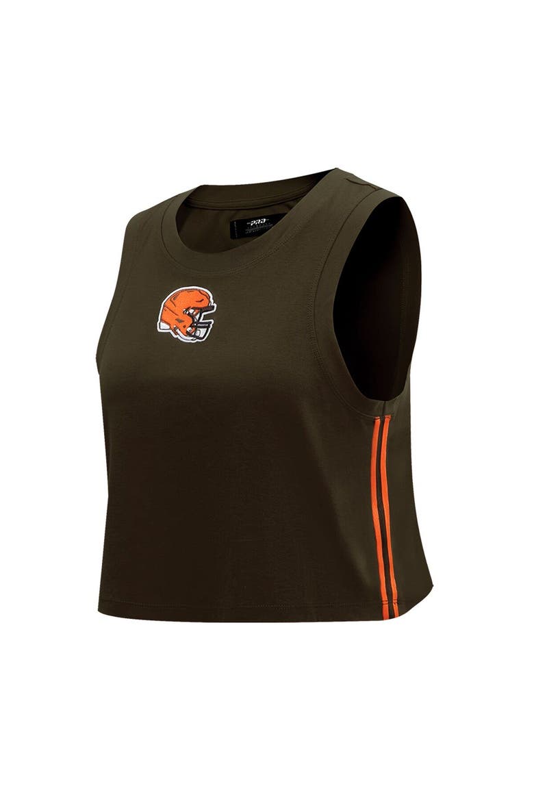 Women's Pro Standard  Brown Cleveland Browns Ombre Wordmark Classic Cropped Tank Top, Alternate, color, Brown