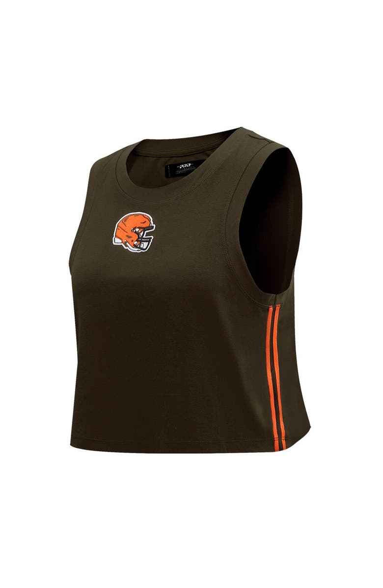 PRO STANDARD Women's Pro Standard  Brown Cleveland Browns Ombre Wordmark Classic Cropped Tank Top, Alternate, color, Brown