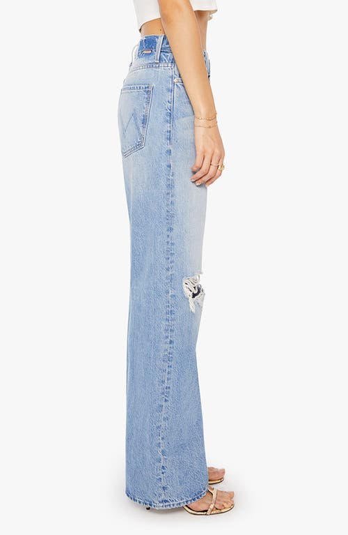 Mother The Dodger Sneak Ripped Wide Leg Jeans In Blue