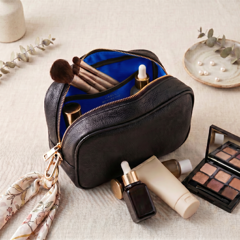 Large Leather Cosmetic Bag