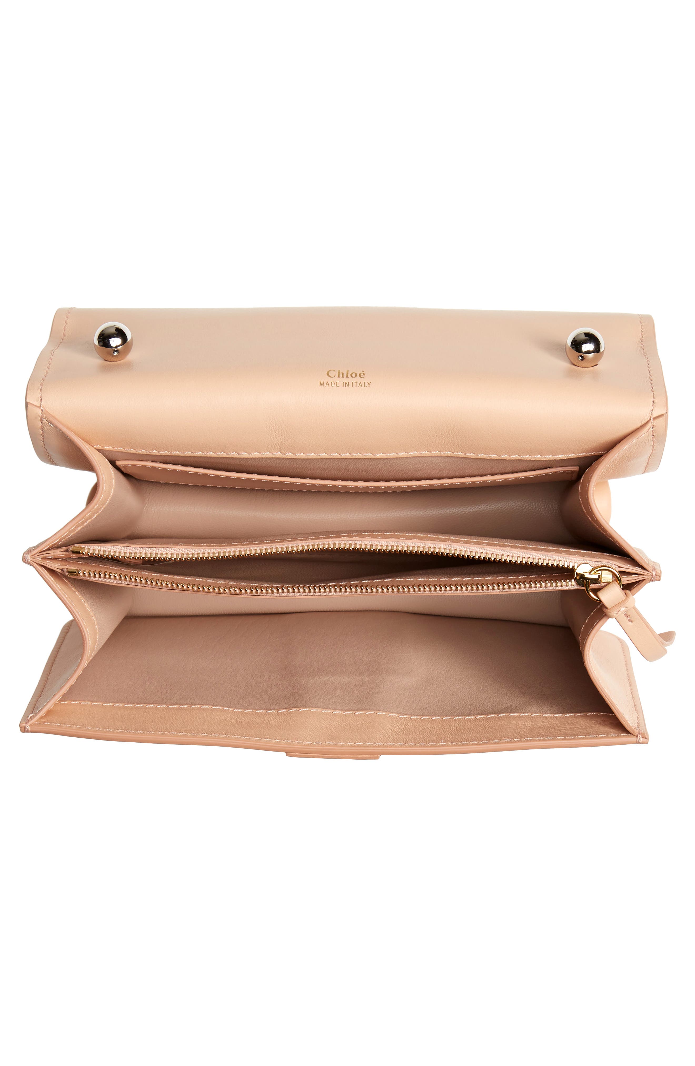 Chloé Aby Chain Reptile Embossed Calfskin Leather Shoulder Bag, Alternate, color, 