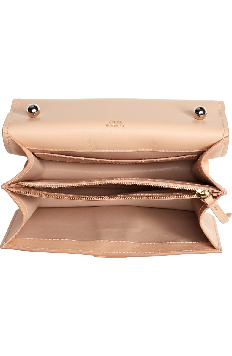 Chloé Aby Chain Reptile Embossed Calfskin Leather Shoulder Bag, Alternate, color,