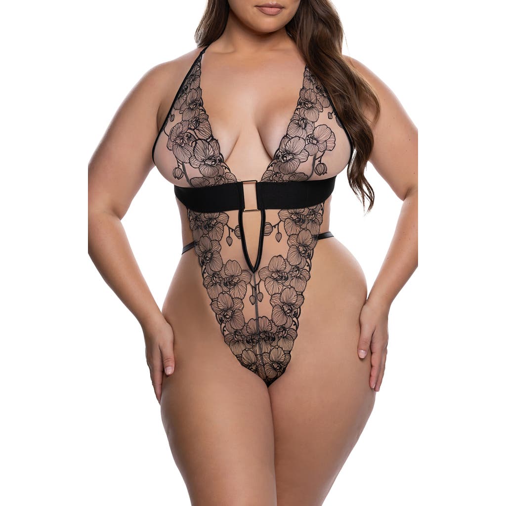 Roma Confidential Orchid Blossom Embroidered Teddy In Animal Print